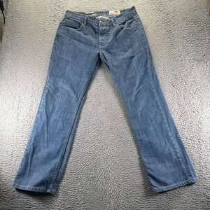 Next Jeans Mens 34x32 Blue Cotton Denim Bootcut Light Wash Workwear Button Fly